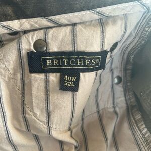 Britches Striped textured Denim Blend Pants